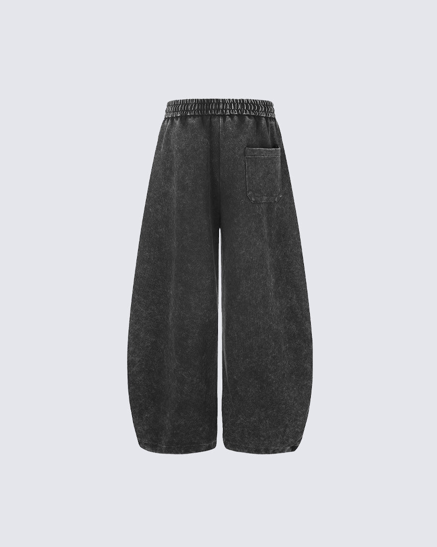 GRYFT Gothic Washed Cross Wide-Leg Sweatpants