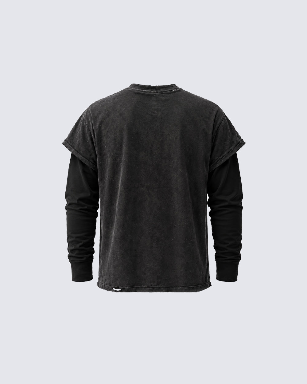 GRYFT Distressed Angel Cross Graphic Layered T-Shirt