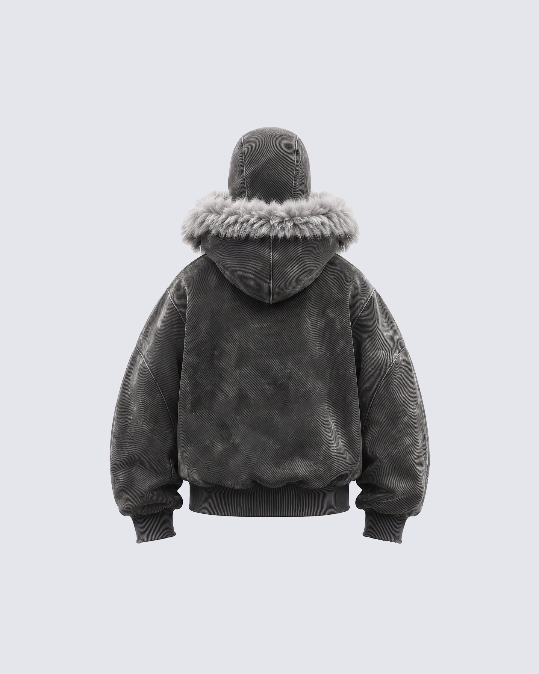 GRYFT Vintage Fur-Trim Balaclava Utility Hoodie