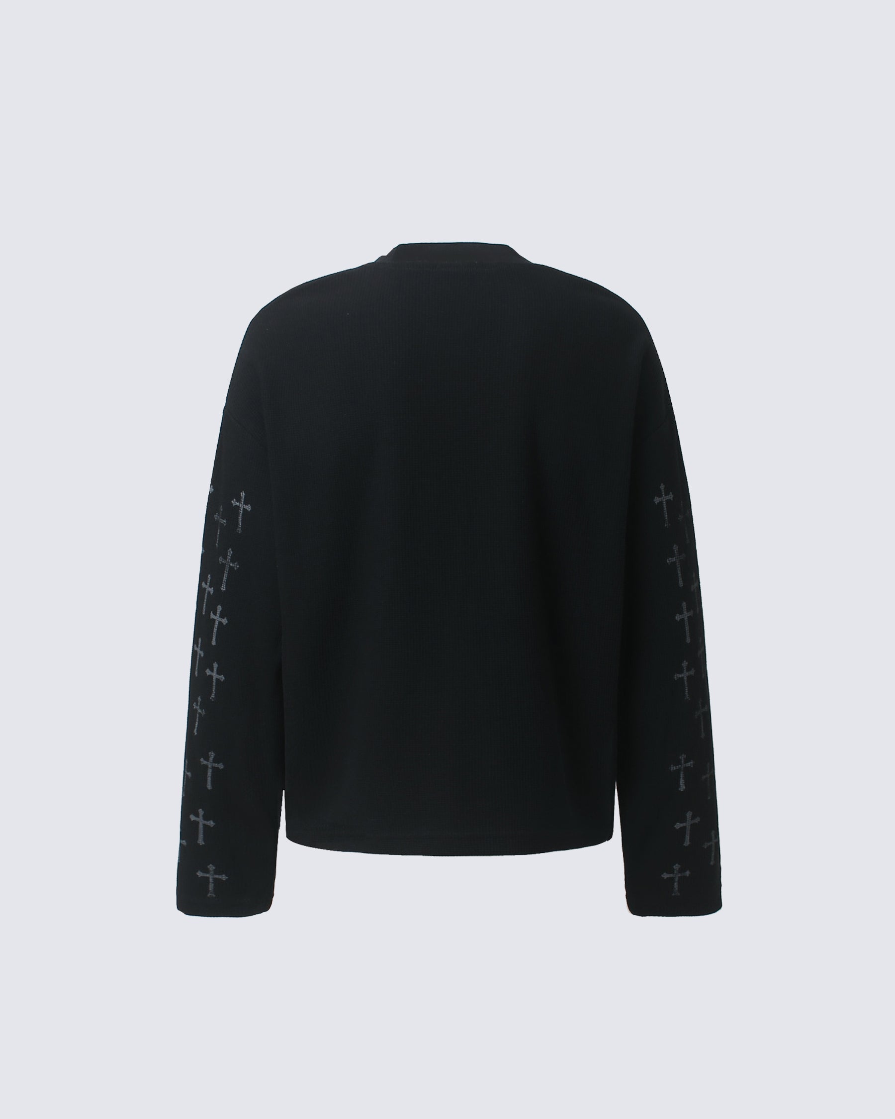 GRYFT Vintage Letter-Print Long-Sleeve T-Shirt