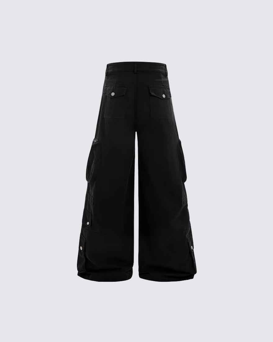 GRYFT Utility Zipper Cargo Wide-Leg Pants
