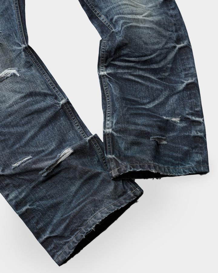GRYFT Vintage Distressed Wide-Leg Jeans