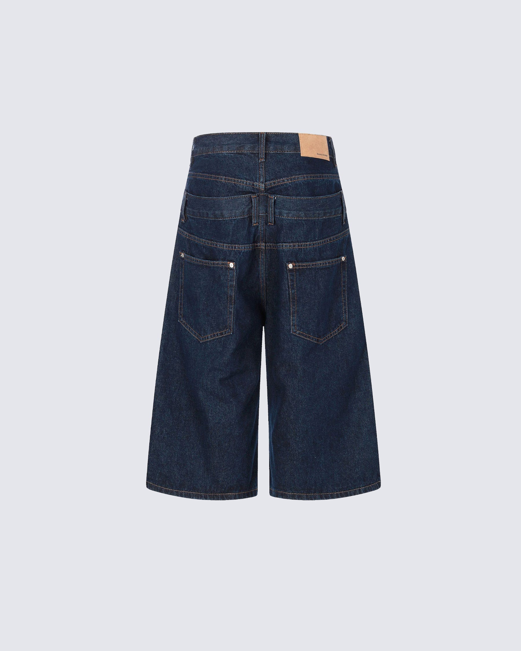 Layered Pocket Denim Shorts