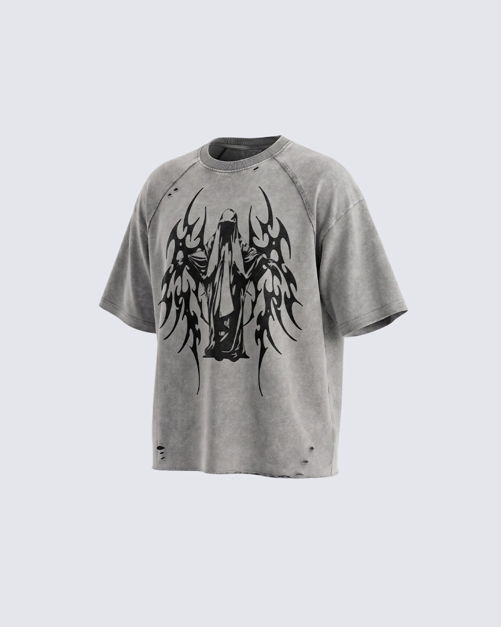 Grunge Angel Graphic Oversized T-Shirt