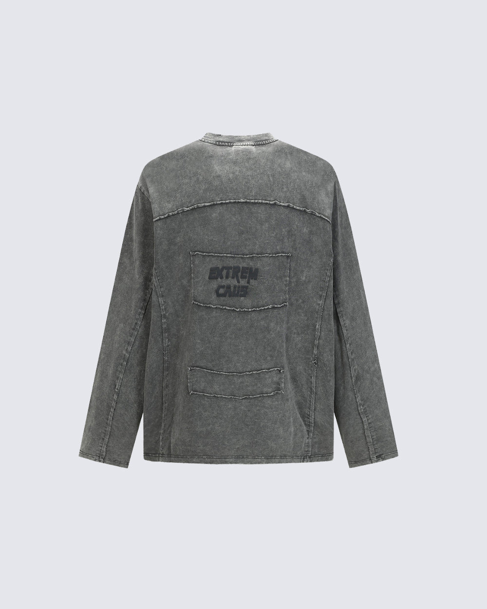 GRYFT Simple Washed Panel Seam Long-Sleeve T-Shirt