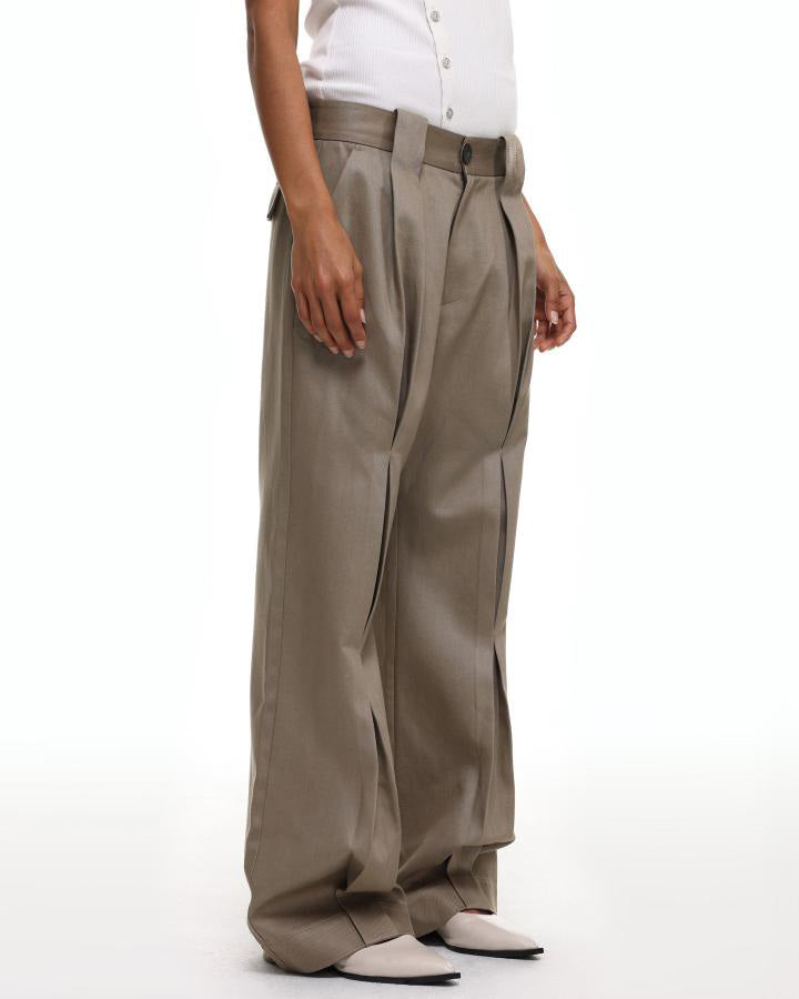 GRYFT Vintage Tailored Pleated Wide-Leg Trousers