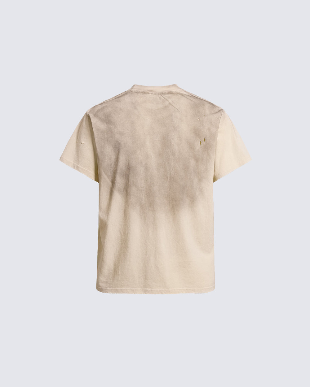 American-Style Distressed Short-Sleeved T-Shirt With Cross Design