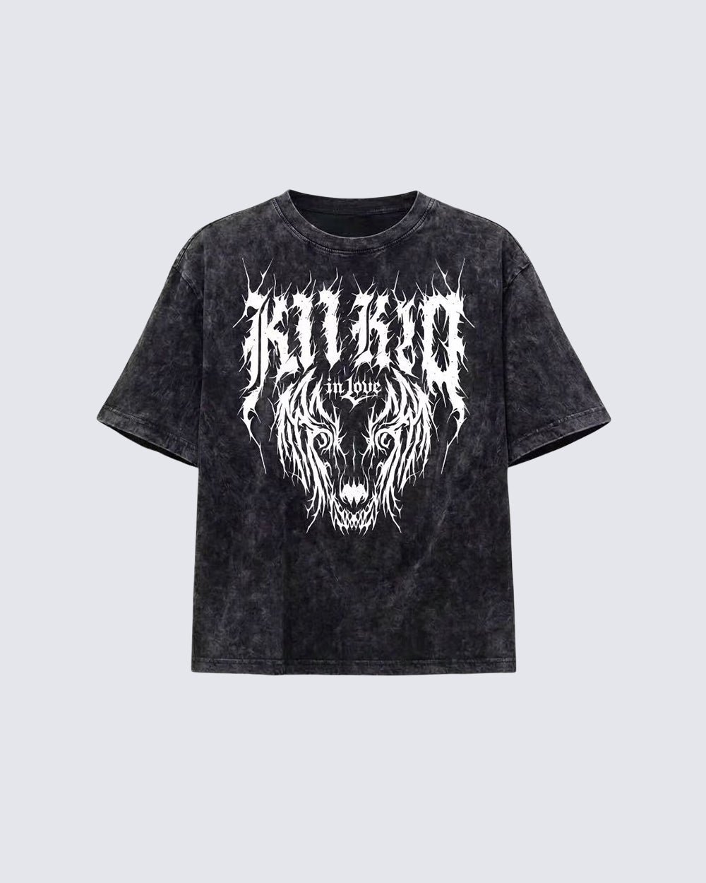American Retro Distressed Skull Print T-Shirt