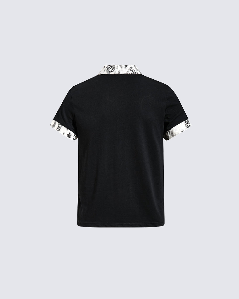 American Retro Leopard Print Metallic Stud Letter T-Shirt