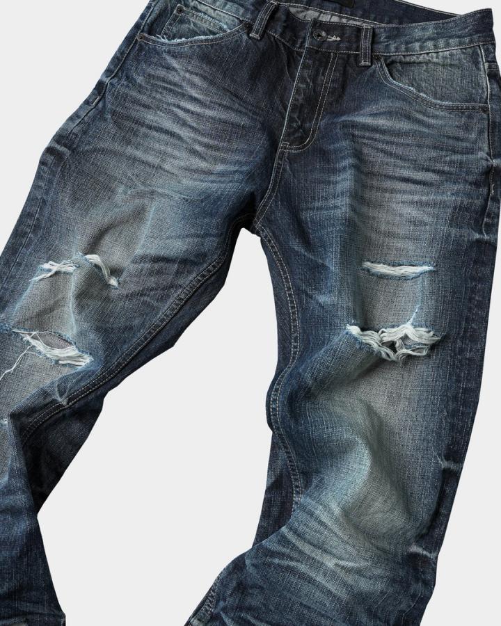 GRYFT Vintage Distressed Wide-Leg Jeans