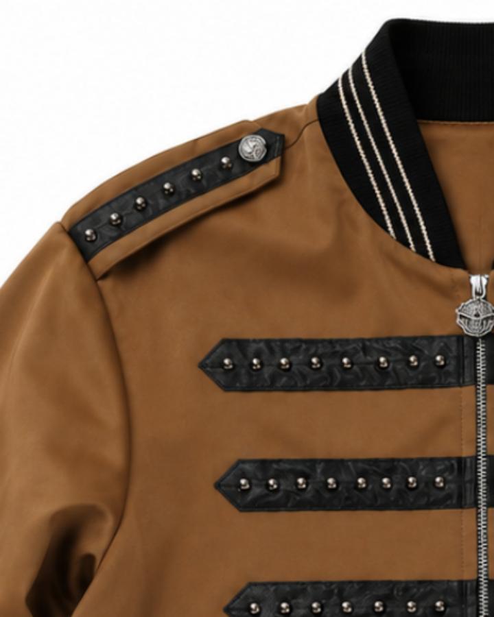 GRYFT Vintage Military Studded Bomber Jacket