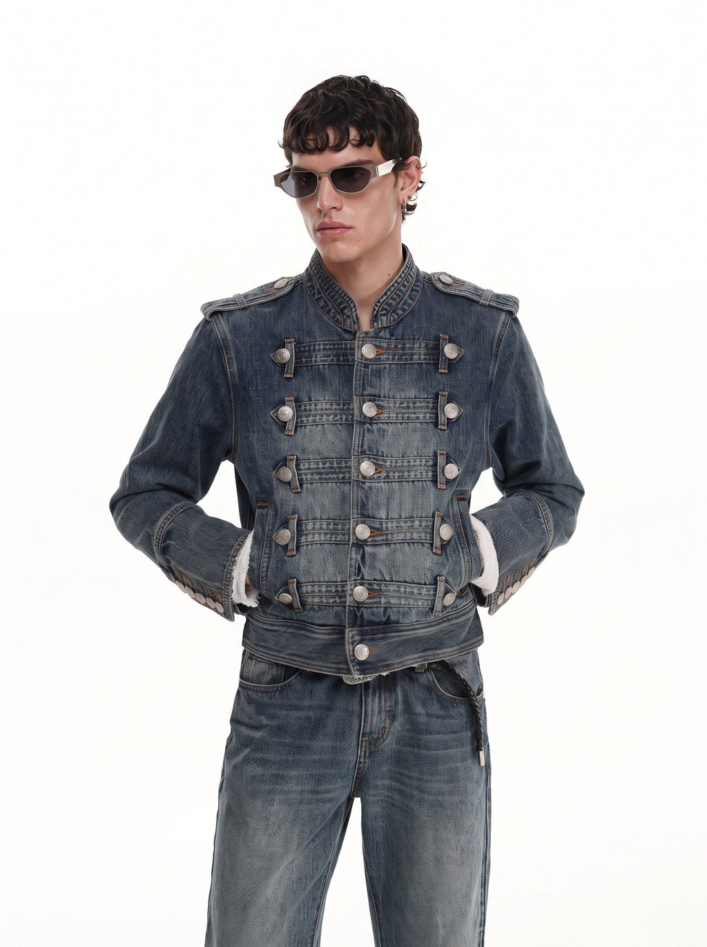 GRYFT Vintage-Wash Denim Button-Up Jacket