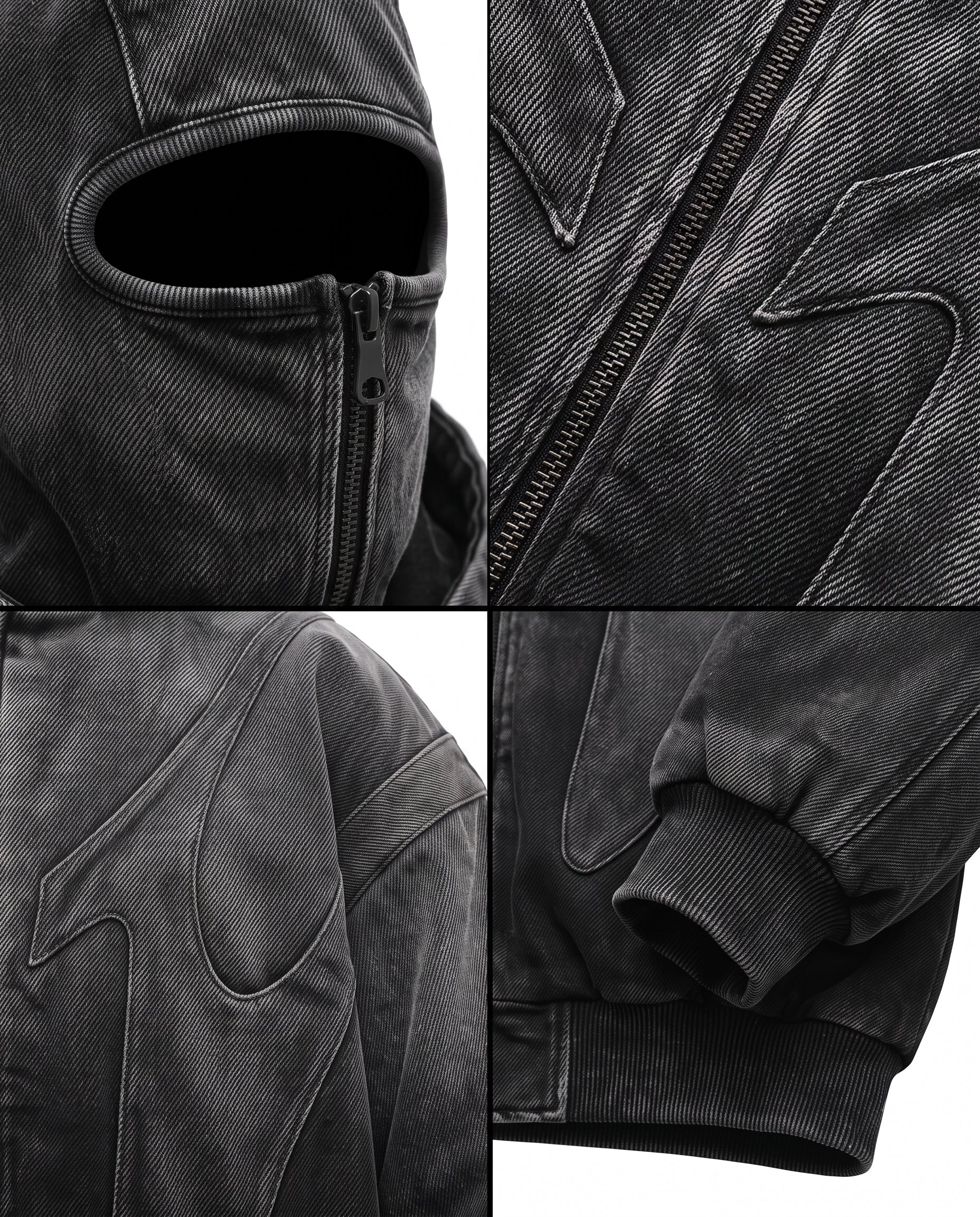 GRYFT Dark Gradient Washed Balaclava Hooded Sweatshirt
