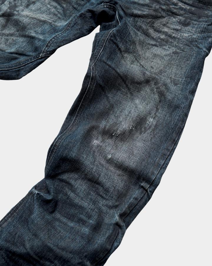 GRYFT Vintage Dirty-Washed Textured Wide-Leg Jeans