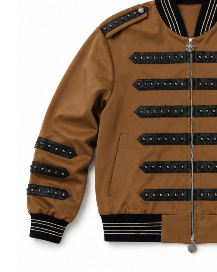GRYFT Vintage Military Studded Bomber Jacket