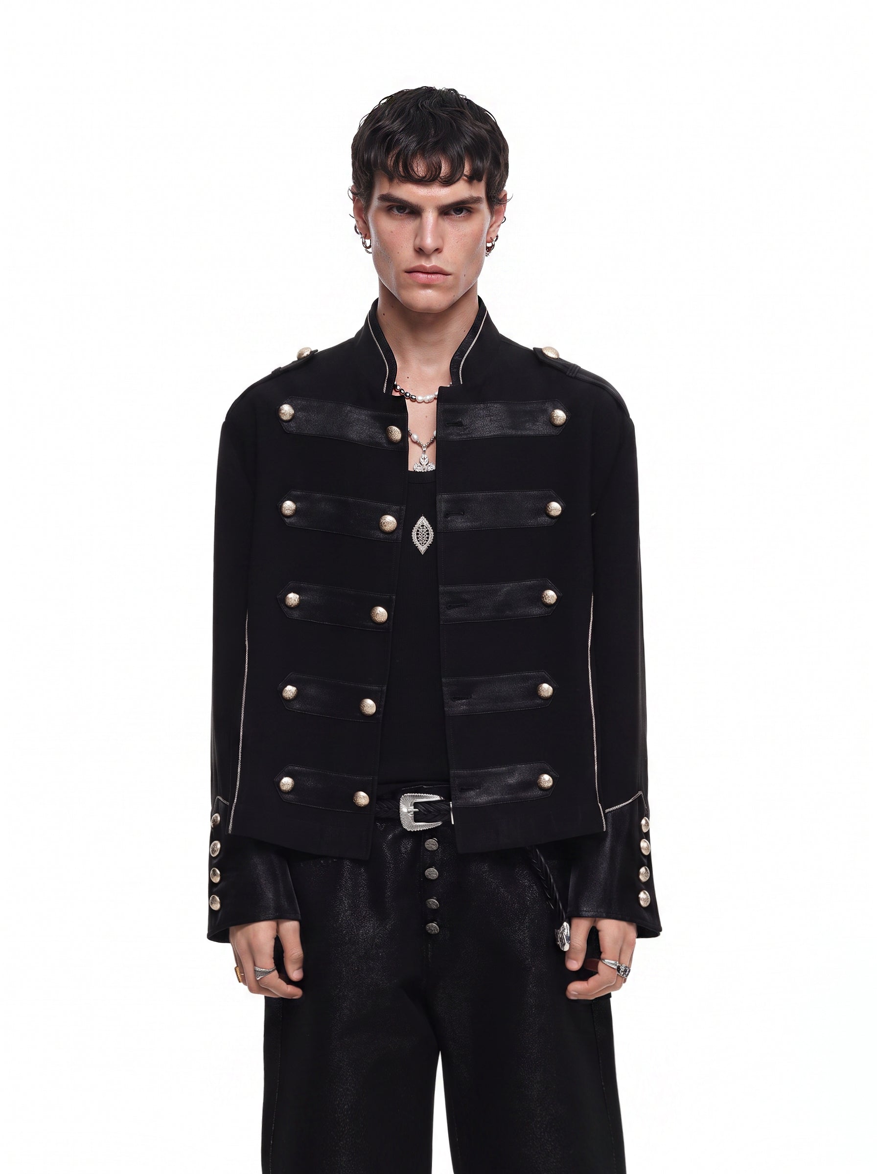 GRYFT Vintage Military Band Gold Button Jacket