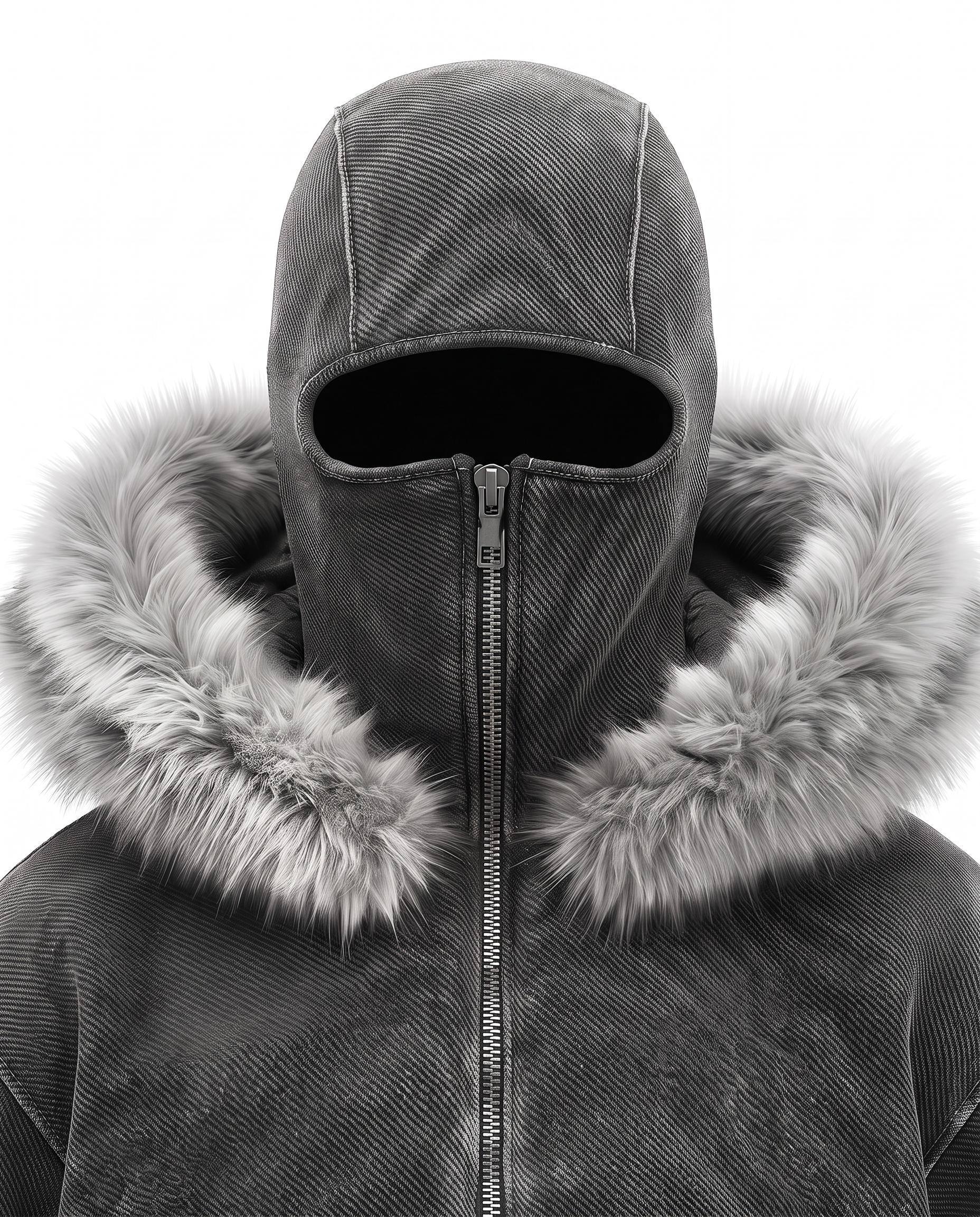 GRYFT Vintage Fur-Trim Balaclava Utility Hoodie