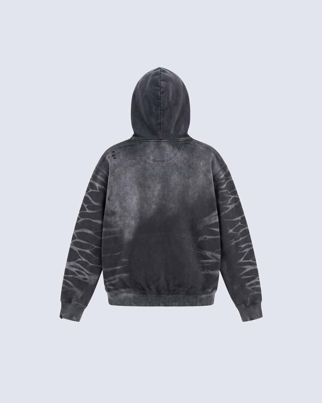 GRYFT Vintage Washed Tiger Stripe Distressed Pullover Hoodie