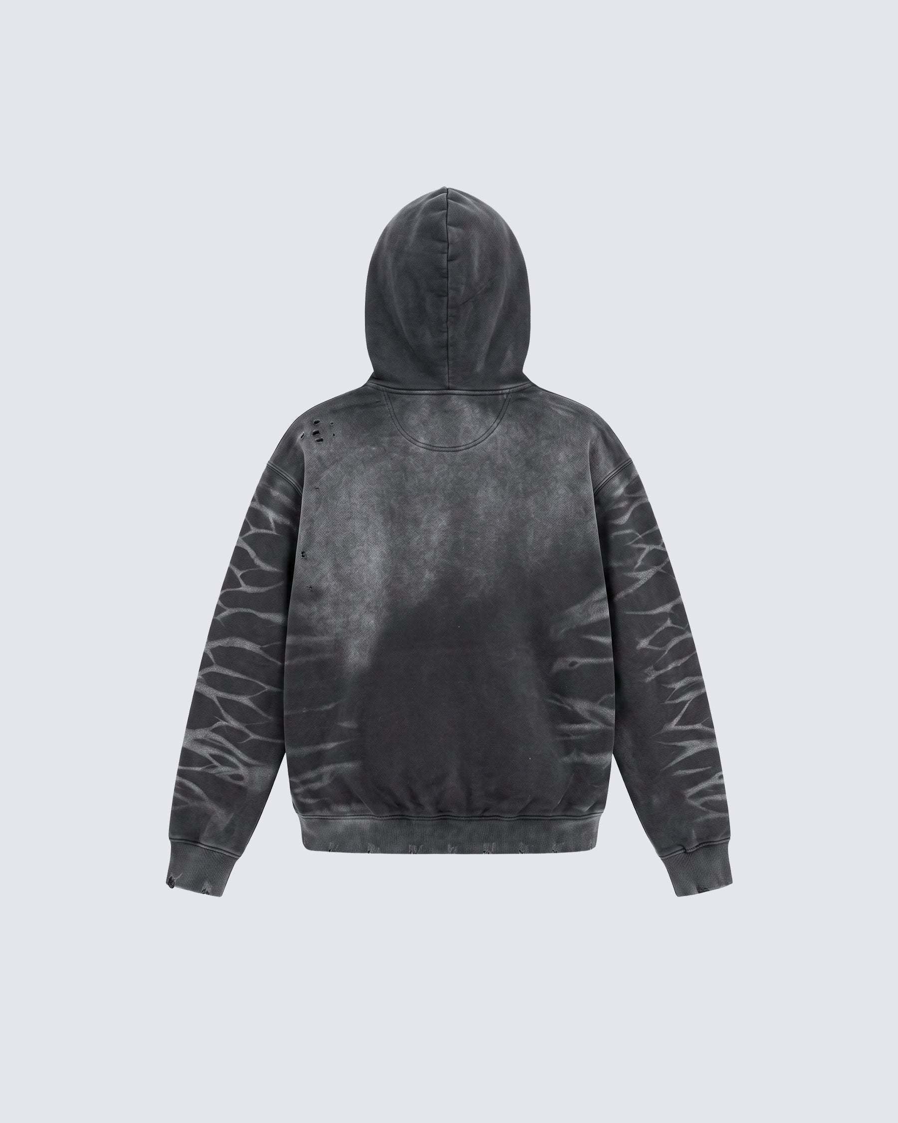 GRYFT Vintage Washed Tiger Stripe Distressed Pullover Hoodie
