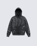 GRYFT Vintage Washed Tiger Stripe Distressed Pullover Hoodie