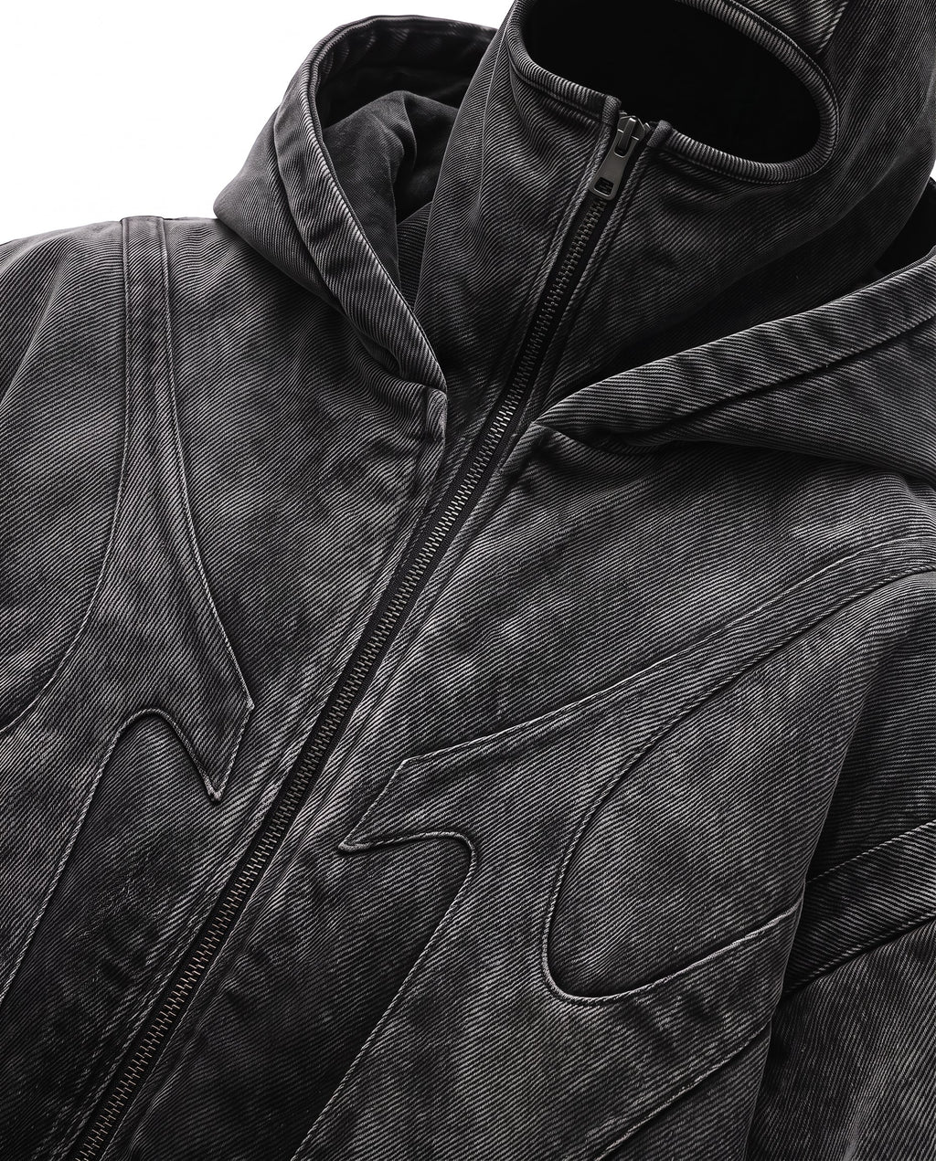 GRYFT Dark Gradient Washed Balaclava Hooded Sweatshirt