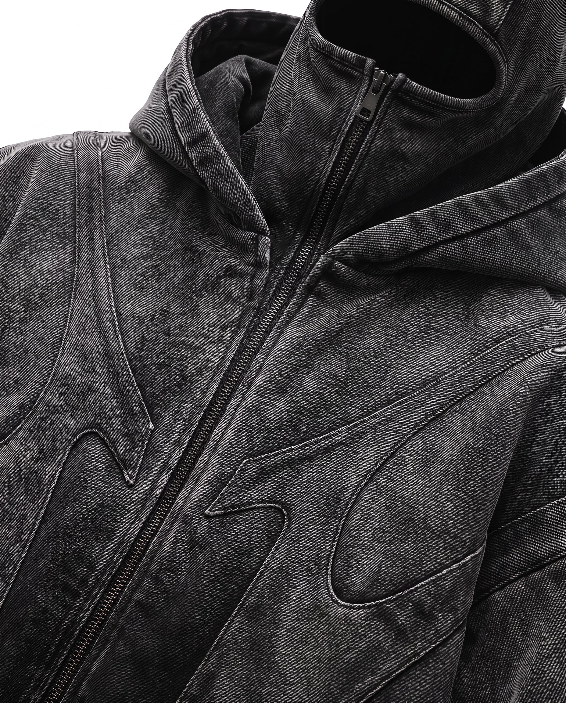 GRYFT Dark Gradient Washed Balaclava Hooded Sweatshirt