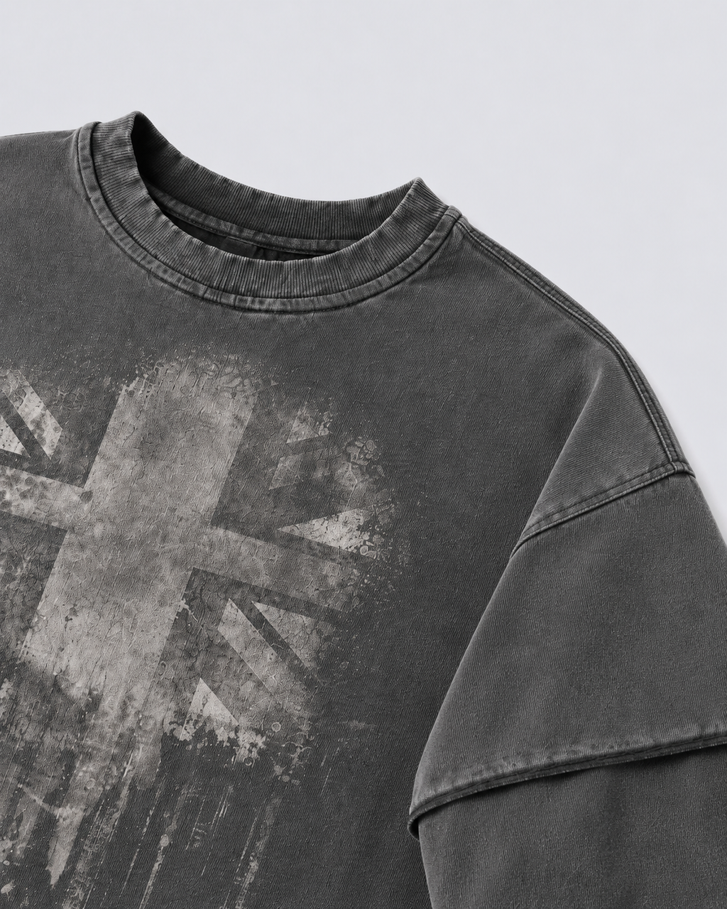 GRYFT Washed Layered Sleeve Graphic Sweatshirt