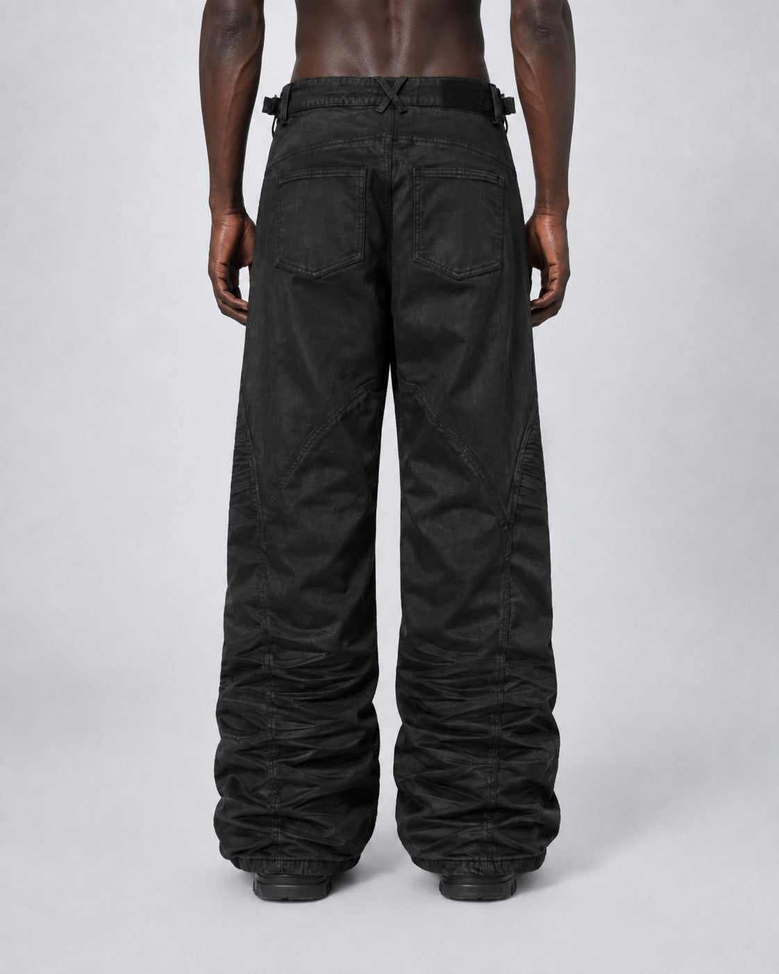GRYFT Vintage Biker Paneled Wide-Leg Jeans
