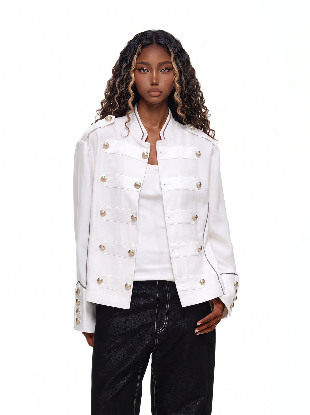 GRYFT Vintage Military Band Gold Button Jacket
