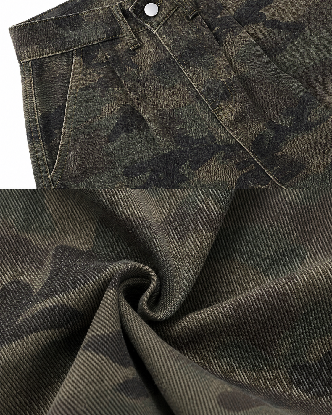 New Camo Layered Cargo Shorts