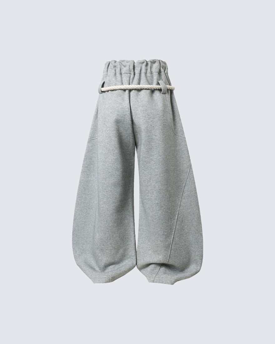 New Casual Relaxed Curved Wide-Leg Pants