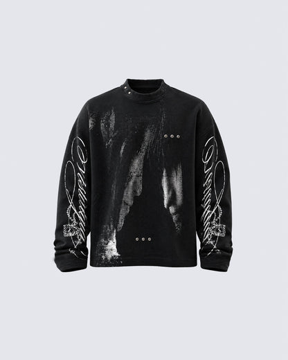 GRYFT Gothic Dark Printed Sweater