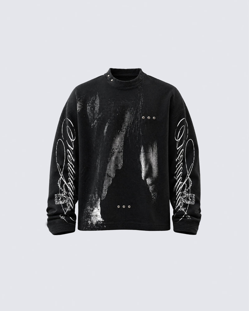 GRYFT Gothic Dark Printed Sweater