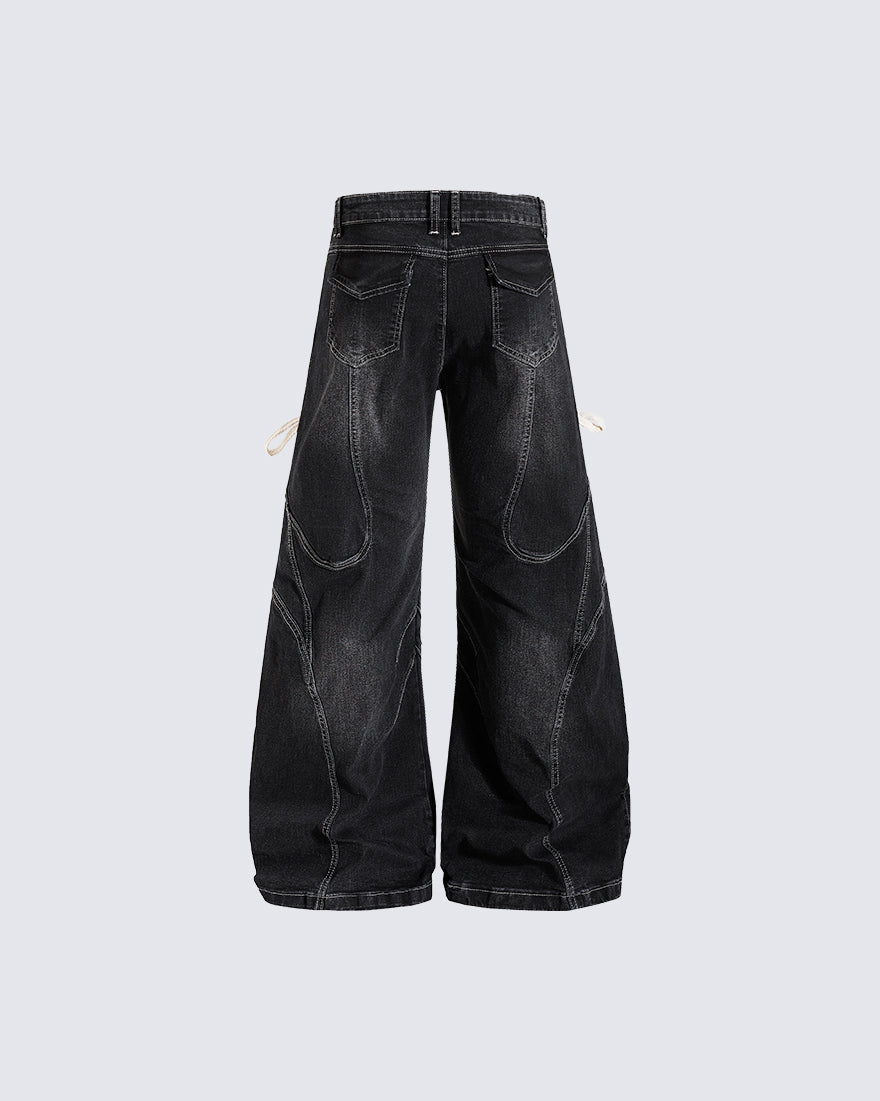 GRYFT Y2K Washed Lace-Up Jeans