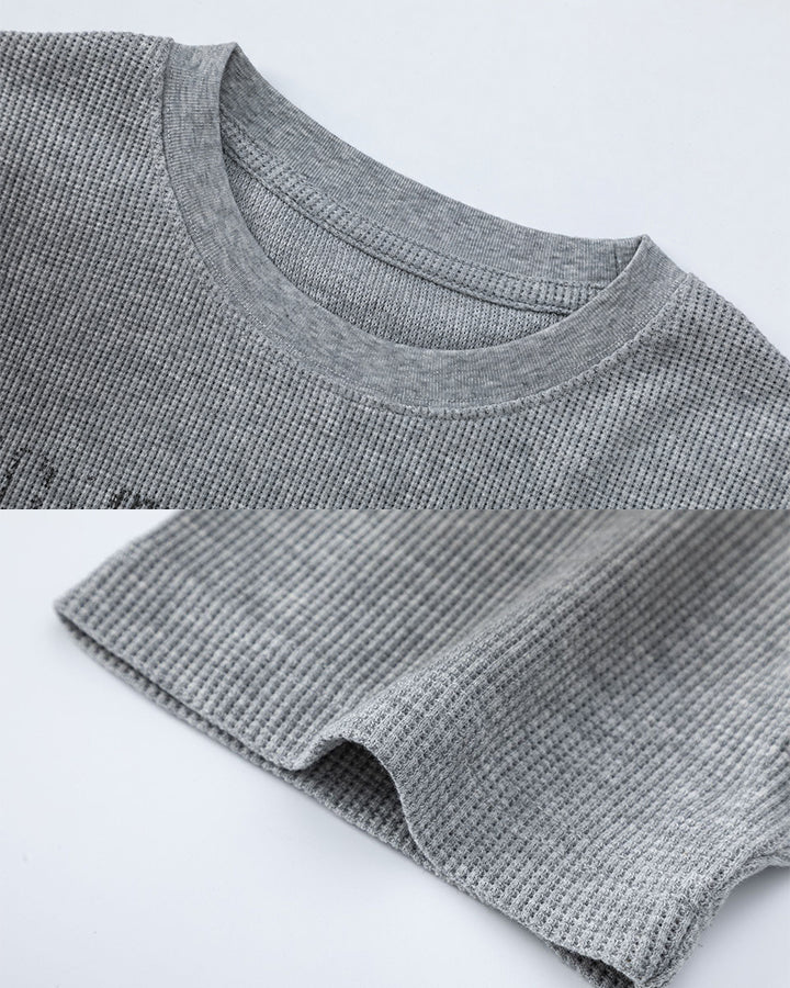 Waffle New Texture Vintage Washed Short T-Shirt