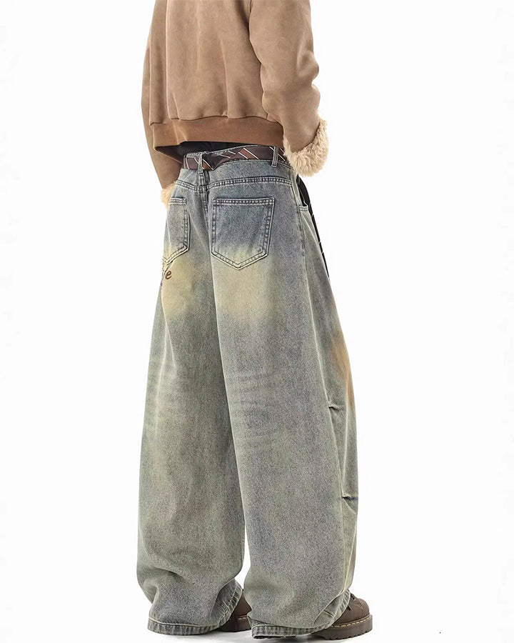 Tie Detail Wide Leg Denim Pants