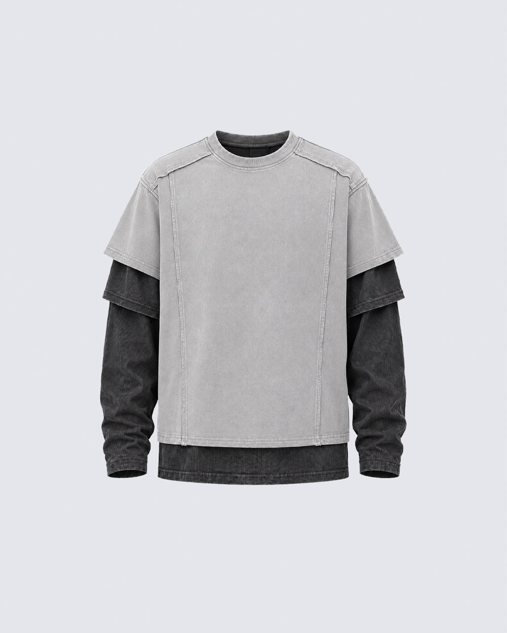 GRYFT Grunge Distressed Patchwork Layered Tee