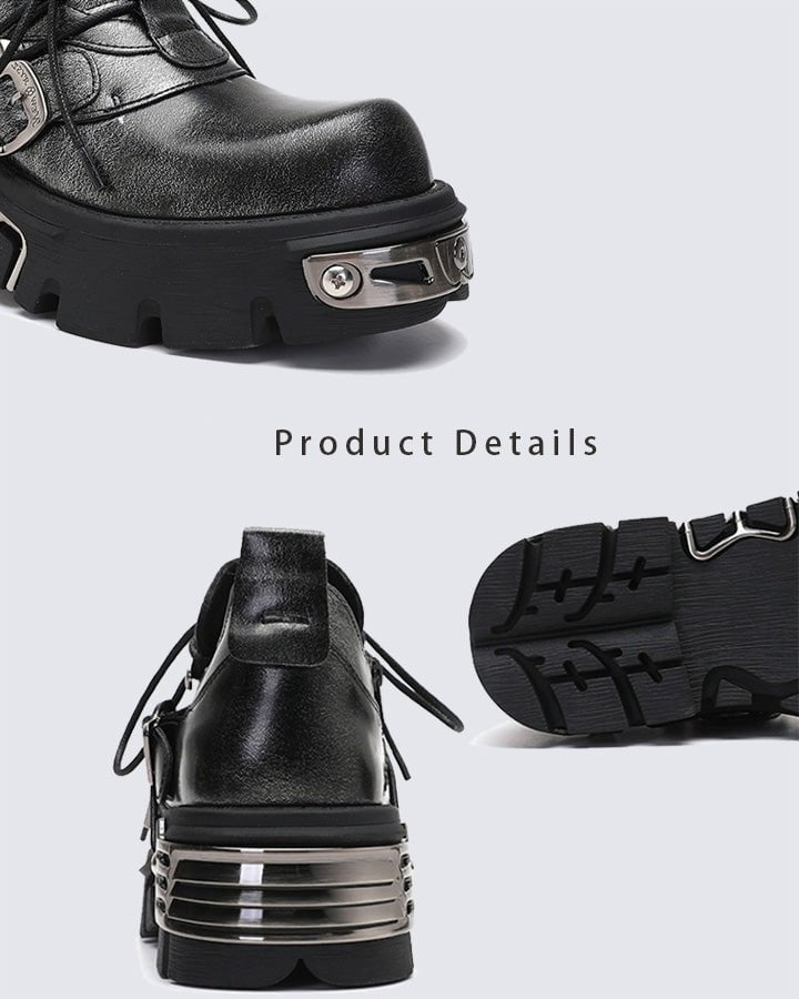 Thick-Soled Metal Low-Top Shoes