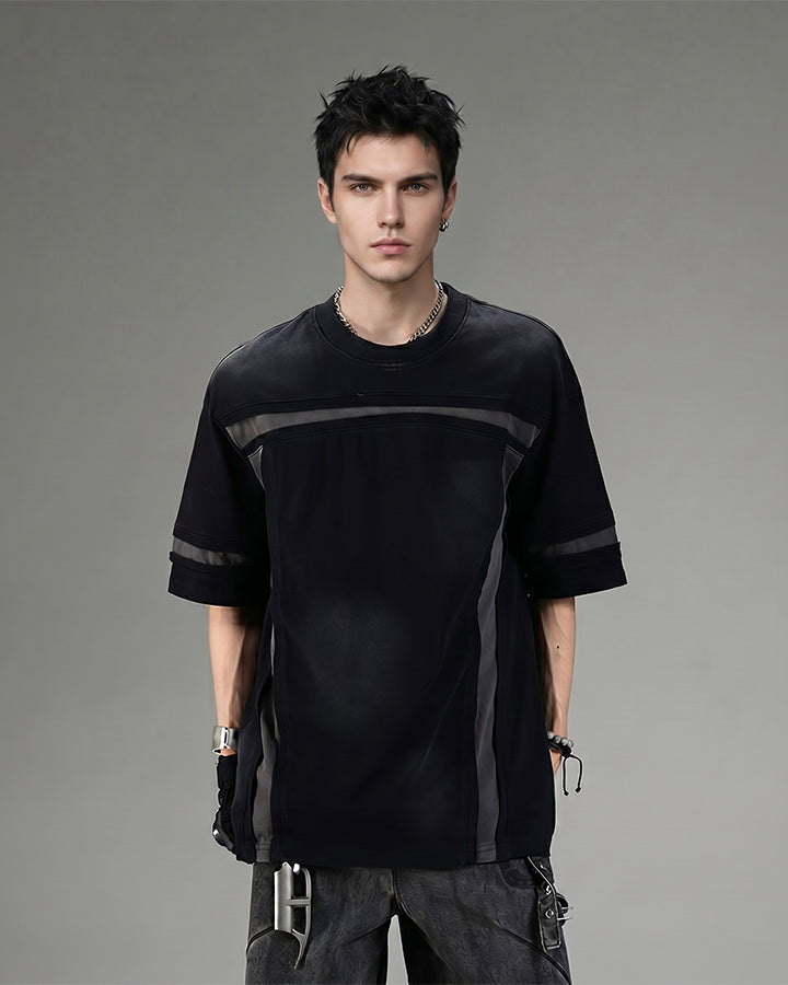 American Utility Contrast Panel Boxy New Tee