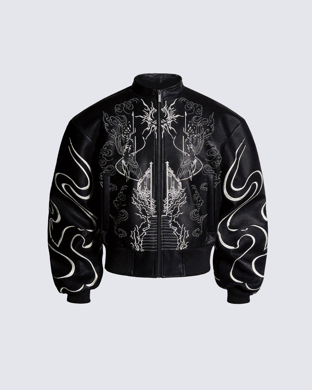 "Ascension Path" Embroidered Moto Jacket