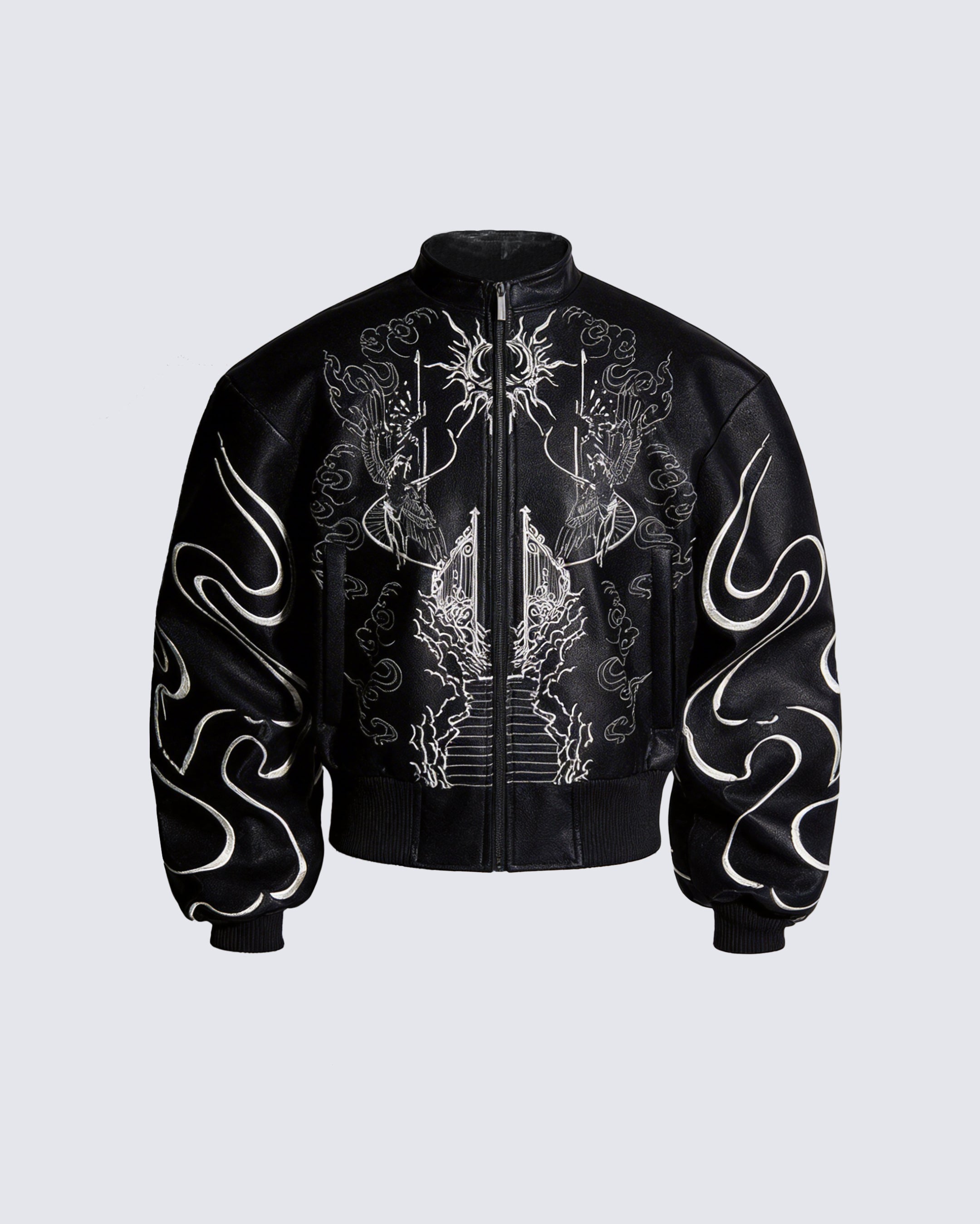 "Ascension Path" Embroidered Moto Jacket