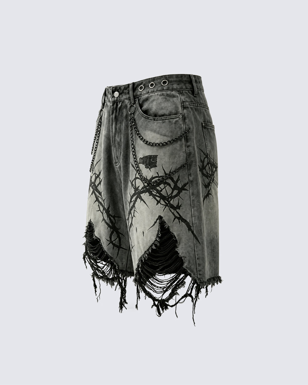 GRYFT Gothic Distressed Shorts