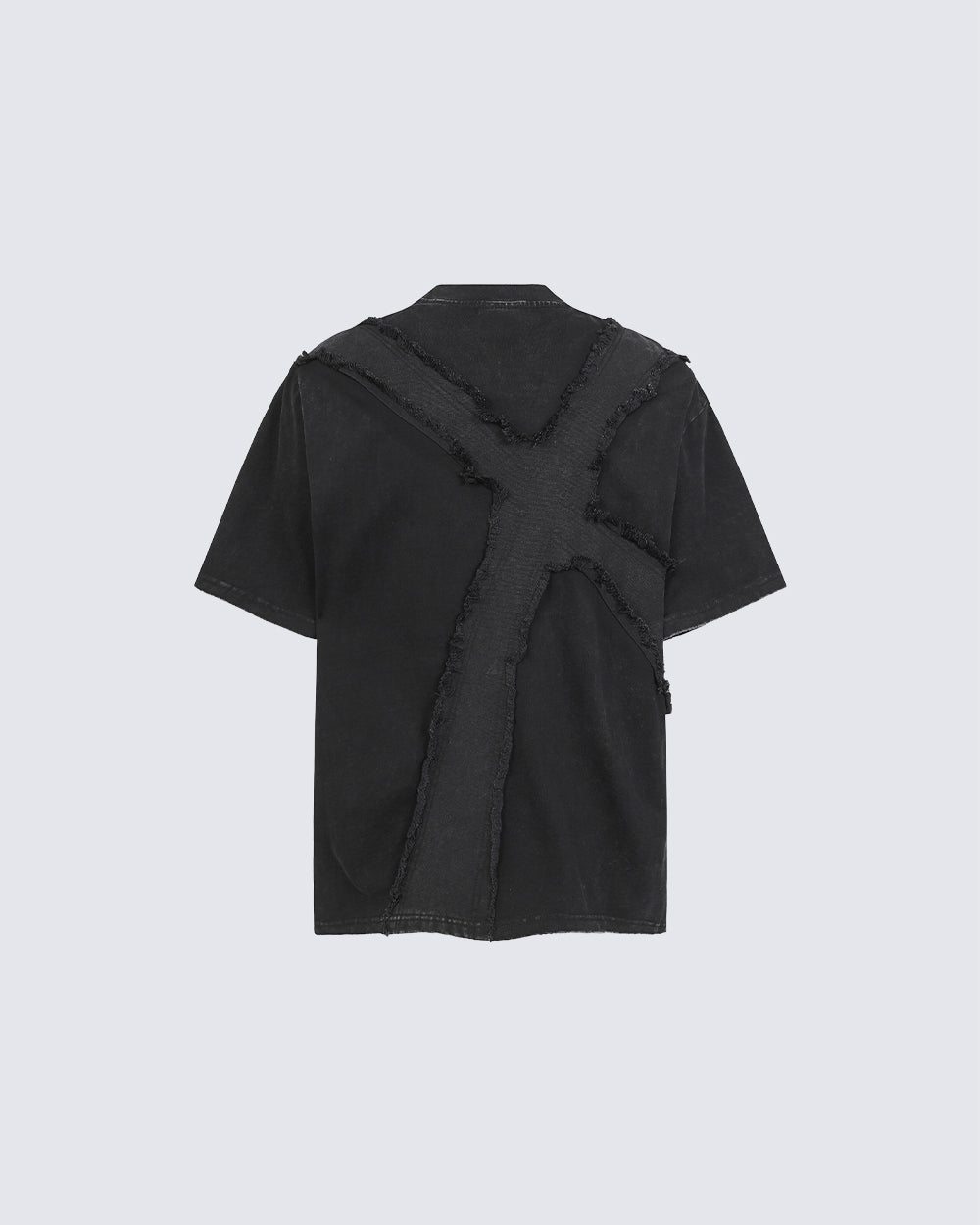 New Vintage Gothic Frayed Cross Graphic T-Shirt
