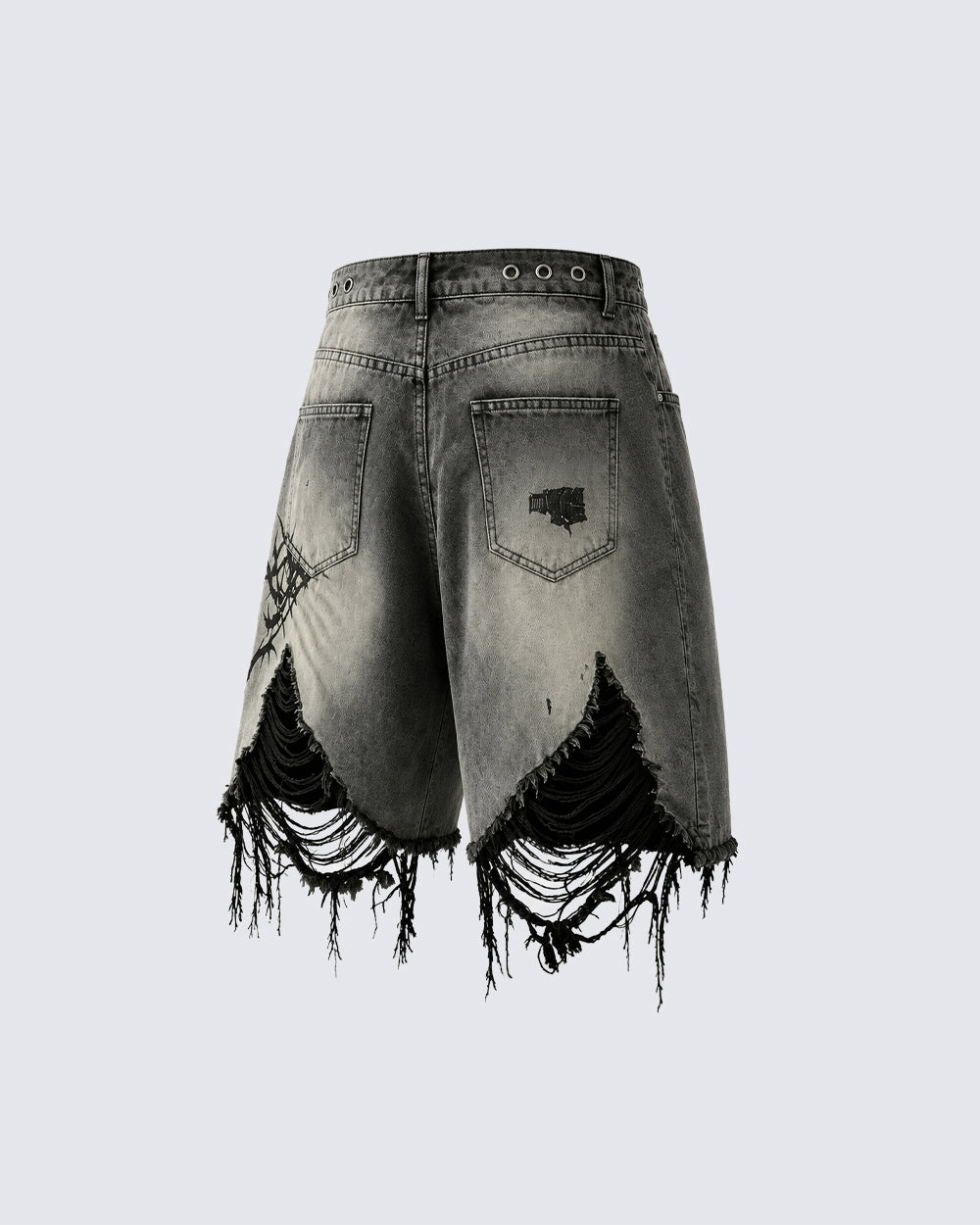 GRYFT Gothic Distressed Shorts