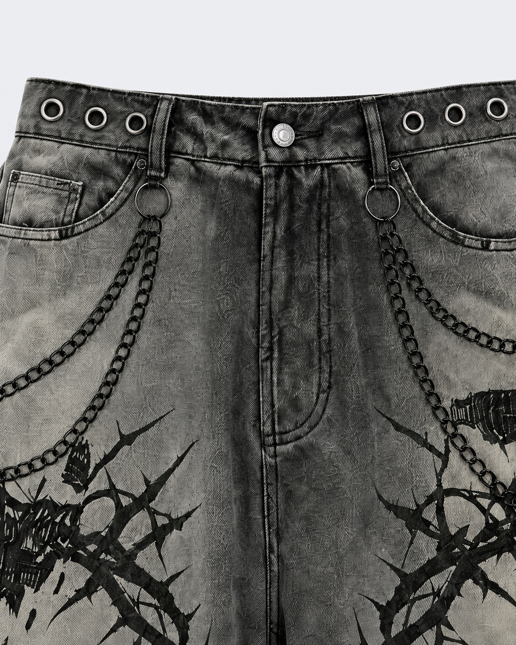 GRYFT Gothic Distressed Shorts