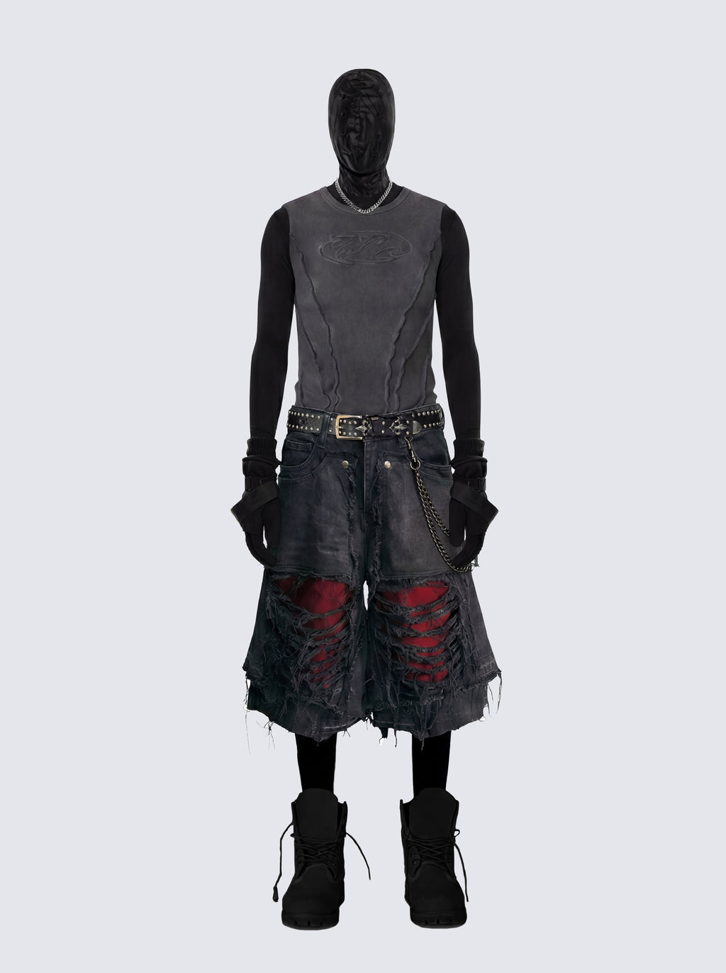 New Raw Hem Ripped Black Jean Shorts