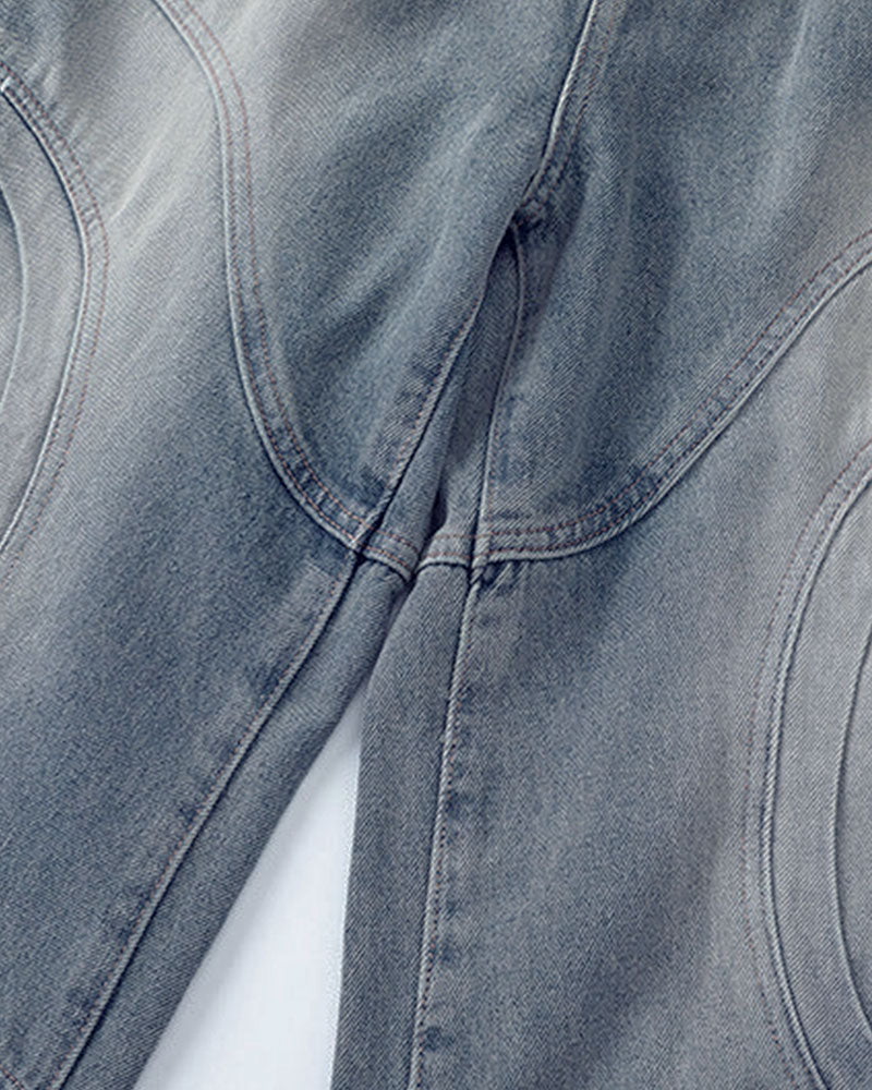 GRYFT Vintage Style Loose Patchwork Jeans