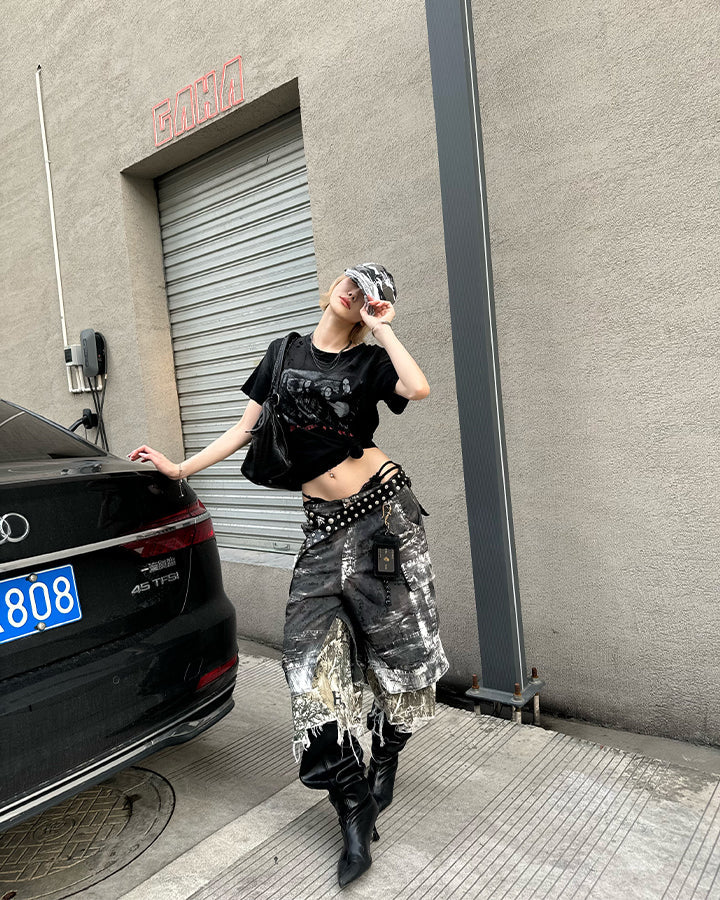 GRYFT Grunge Layered Shorts