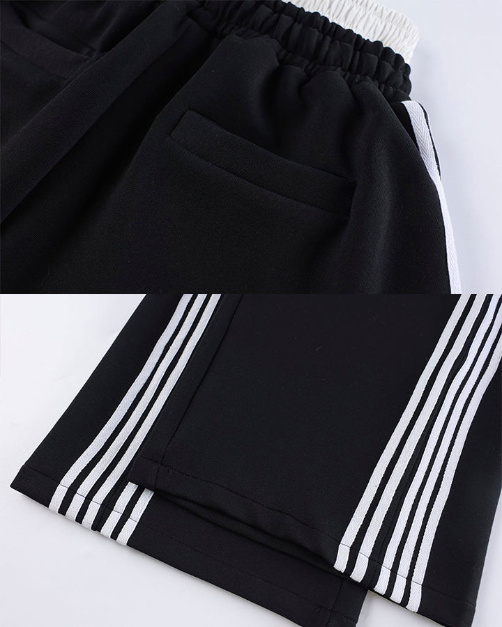 Double Waist Washed Side Stripe Sweatpants