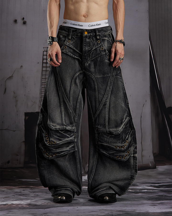 GRYFT Utility Washed Cargo Jeans